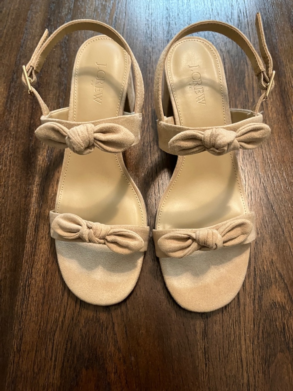 NWOT J. Crew Factory Neutral Knotted Double-Strap Slingback Sandals.